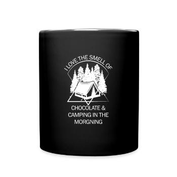 Zelt Camping Camper Pfadfinder Biwakieren - Tasse einfarbig - Schwarz - Vorne