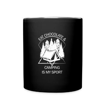 Zelt Camping Camper Pfadfinder Biwakieren - Tasse einfarbig - Schwarz - Vorne