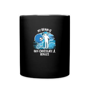 Boule Petanque Boccia Boules Schokolade - Tasse einfarbig - Schwarz - Vorne