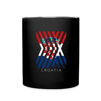 Drapeau de la Croatie Adriatique Zagreb Drapeau croate - Mug uni - noir - Devant