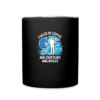 Boule Petanque Boccia Boules Schokolade - Tasse einfarbig - Schwarz - Vorne