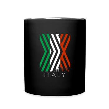 Drapeau de l’Italie Drapeau italien Vintage Look vieilli - Mug uni - noir - Devant