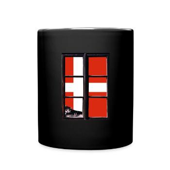 Flag of Denmark Scandinavia Danish Flag Travel - Full Colour Mug - black - Front
