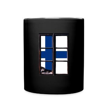 Finlande Drapeau Suomi Drapeau finlandais utilisé Look - Mug uni - noir - Devant