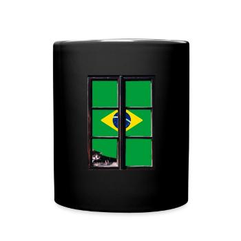 Brazil Flag Brazilian Flag South America - Full Colour Mug - black - Front