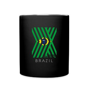 Brazil Flag Brazilian Flag South America - Full Colour Mug - black - Front