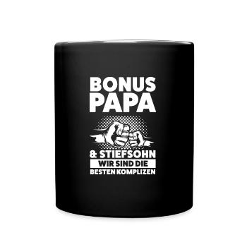 Stiefvater Stiefsohn Vater Geschenk - Tasse einfarbig - Schwarz - Vorne