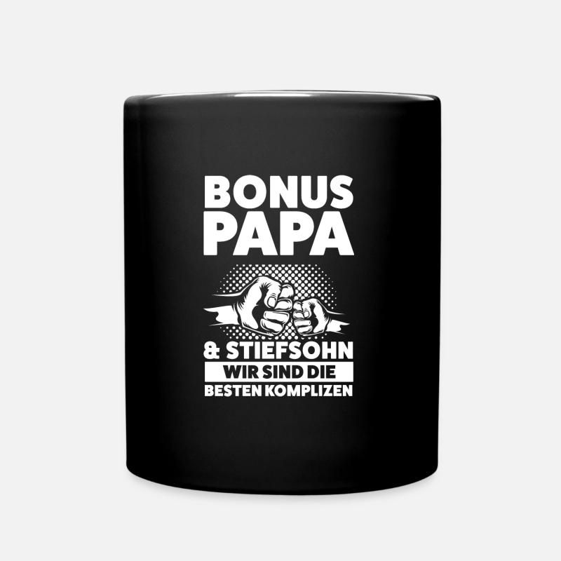 Stiefvater Stiefsohn Vater Geschenk - Tasse einfarbig - Schwarz