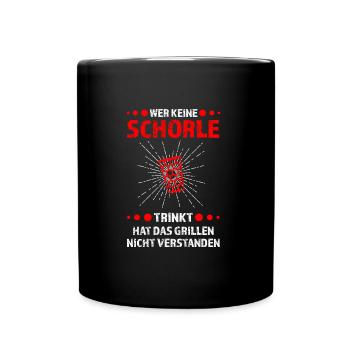 Schorle Pfälzer Dubbeglas Geschenk - Tasse einfarbig - Schwarz - Vorne