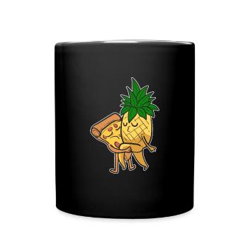 Ananas Pizza Hawaii - Tasse einfarbig - Schwarz - Vorne