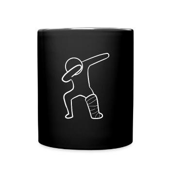 Gebrochenes Bein - Tasse einfarbig - Schwarz - Vorne