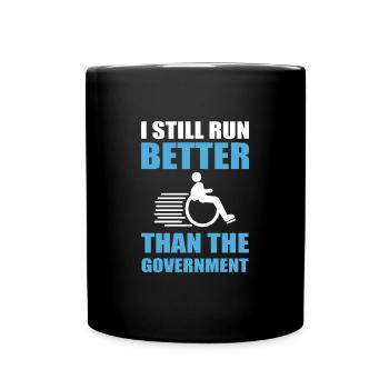 Rollstuhl - Tasse einfarbig - Schwarz - Vorne