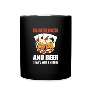 Blackjack Black Jack Bier - Tasse einfarbig - Schwarz - Vorne