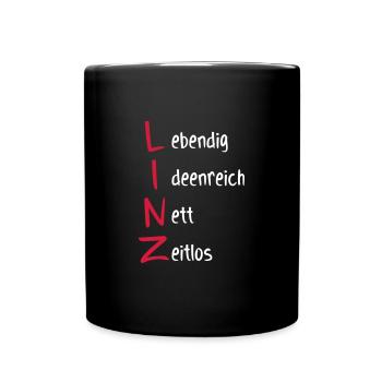 Linz Haupstadt Shirt Geschenk - Tasse einfarbig - Schwarz - Vorne