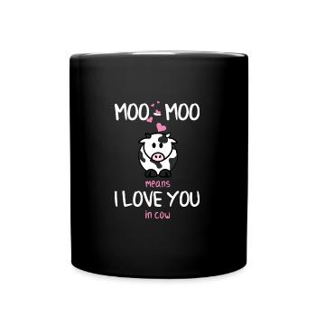 Cadeau de chemise de vache taureau - Mug uni - noir - Devant