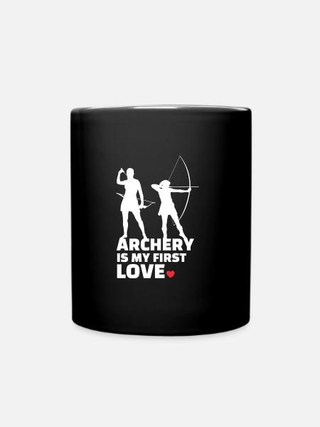 I love archery stylish archery - Full Colour Mug - black