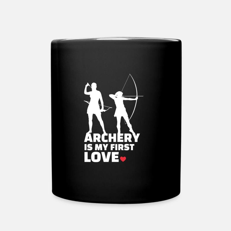 Ich Liebe Bogenschießen Stylish Bogenschießen - Tasse einfarbig - Schwarz