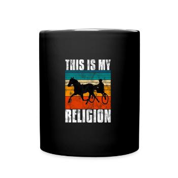 C’est ma religion Trotting Race Trabreiter Sulky - Mug uni - noir - Devant