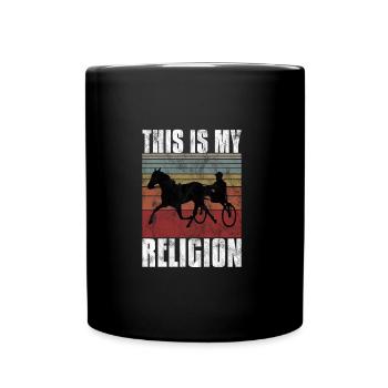 C’est ma religion Trotting Race Trabreiter Sulky - Mug uni - noir - Devant