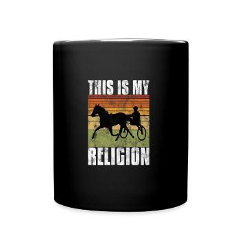 C’est ma religion Trotting Race Trabreiter Sulky - Mug uni - noir - Devant