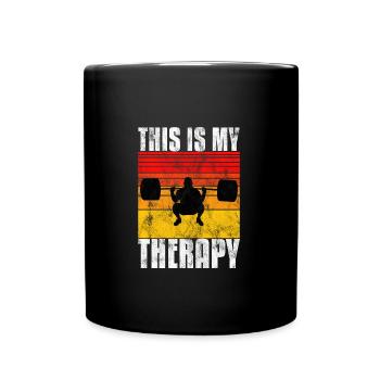 This is my therapy Bodybuilding Bodybuilder GYM - Full Colour Mug - black - Front