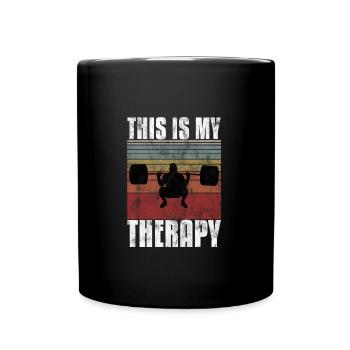 This is my therapy Bodybuilding Bodybuilder GYM - Full Colour Mug - black - Front