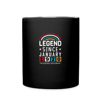 1970 Legend Since Birthday Gift January - Full Colour Mug - black - Front