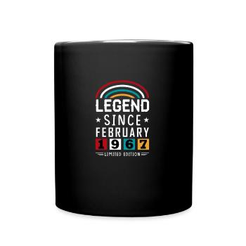 1967 Legend Since Birthday Gift February - Full Colour Mug - black - Front