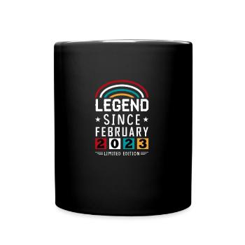 2023 Legend Since Geburtstag Geschenk Februar - Tasse einfarbig - Schwarz - Vorne