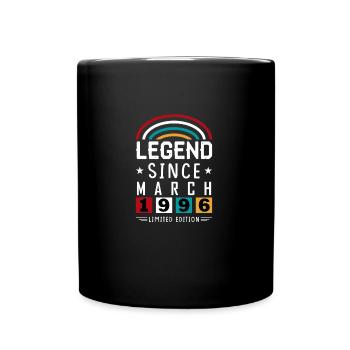 1996 Legend Since Birthday Gift March - Full Colour Mug - black - Front