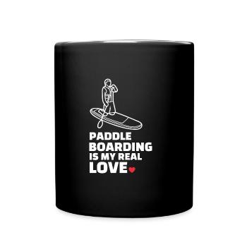 I love paddleboarding - Full Colour Mug - black - Front