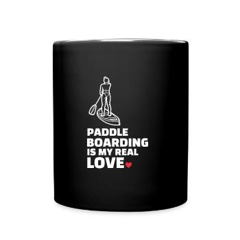 Ich Liebe Paddleboarding - Tasse einfarbig - Schwarz - Vorne