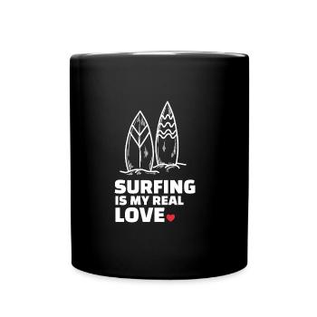 I love surfing - Full Colour Mug - black - Front