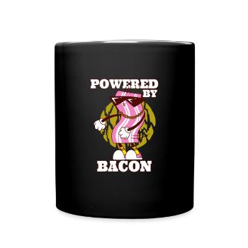 Propulsé par Bacon Funny Bacon Lover - Mug uni - noir - Devant