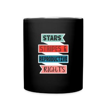 Rayures étoilées et droits de reproduction - Mug uni - noir - Devant