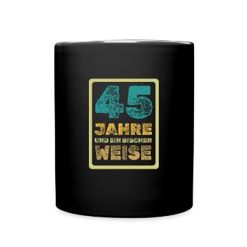 45 - Tasse einfarbig - Schwarz - Vorne