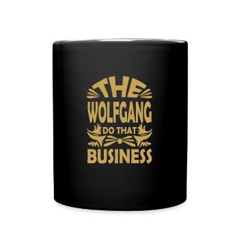 The für Wolfgang do Wolfgang - Tasse einfarbig - Schwarz - Vorne