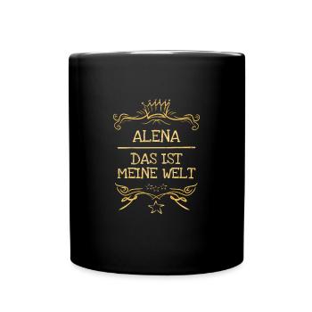 Alena als Mädchenname - Tasse einfarbig - Schwarz - Vorne