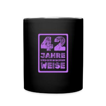 Weisheit 42 - Tasse einfarbig - Schwarz - Vorne