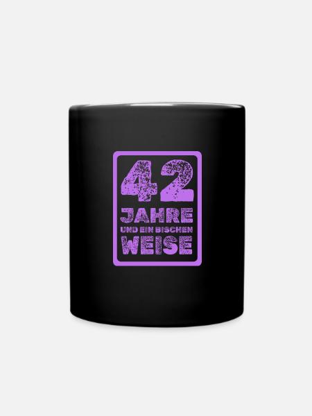 Weisheit 42 - Tasse einfarbig - Schwarz
