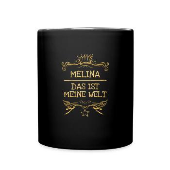 Geschenk für Melina - Tasse einfarbig - Schwarz - Vorne