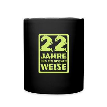 Alter 22 - Tasse einfarbig - Schwarz - Vorne