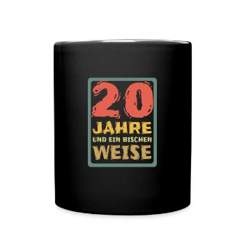 Alter 20 - Tasse einfarbig - Schwarz - Vorne