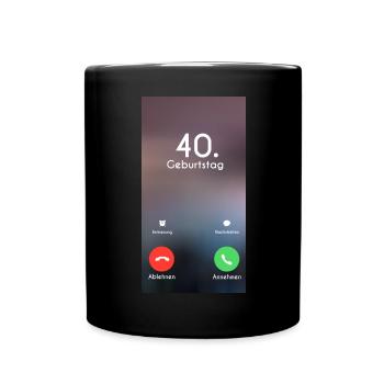 40ème anniversaire appel téléphonique appel - Mug uni - noir - Devant