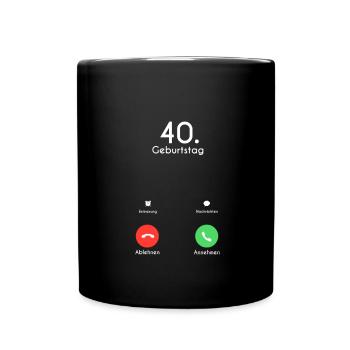 40ème anniversaire appel téléphonique appel - Mug uni - noir - Devant