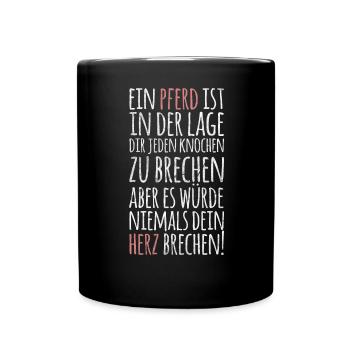 Horse award horse saying heart love gift - Full Colour Mug - black - Front