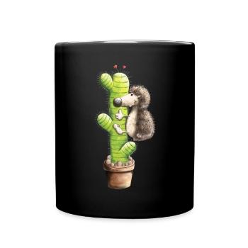 Igel in Love - Tasse einfarbig - Schwarz - Vorne