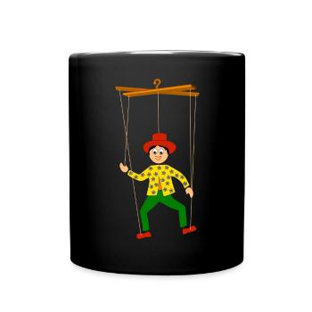 kinder marionette lustig - Tasse einfarbig - Schwarz - Vorne