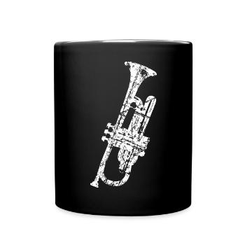 Trumpet (Vintage White) - Full Colour Mug - black - Front