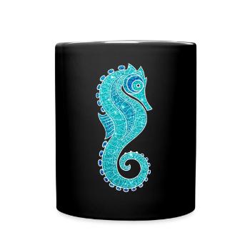 scintillating seahorse - Full Colour Mug - black - Front
